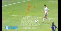中国女足U20传中，对手禁区内用手将球挡出底线，裁判给了角球